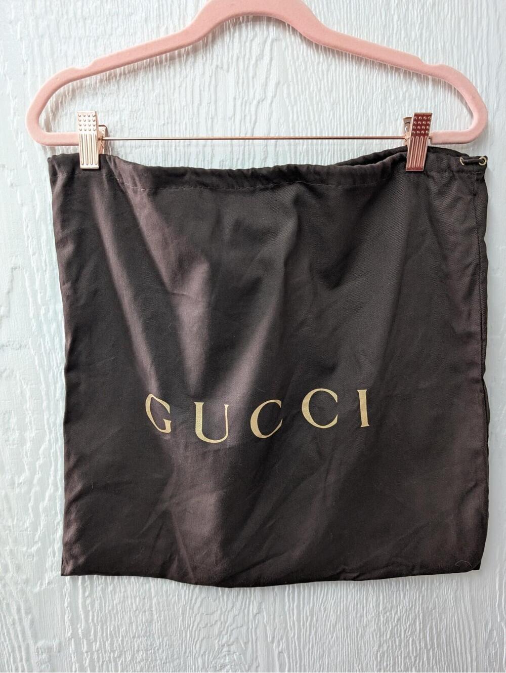 Gucci Dust Bag 18x16 Brown Protector Cover Storage Travel Heels Bag Shoes Italy